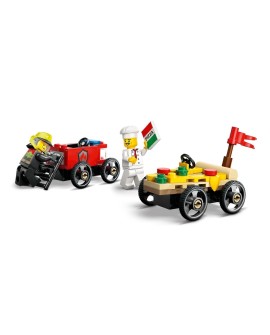 LEGO CITY 60458 Zestaw wyścigówek: pizza kontra wóz strażacki