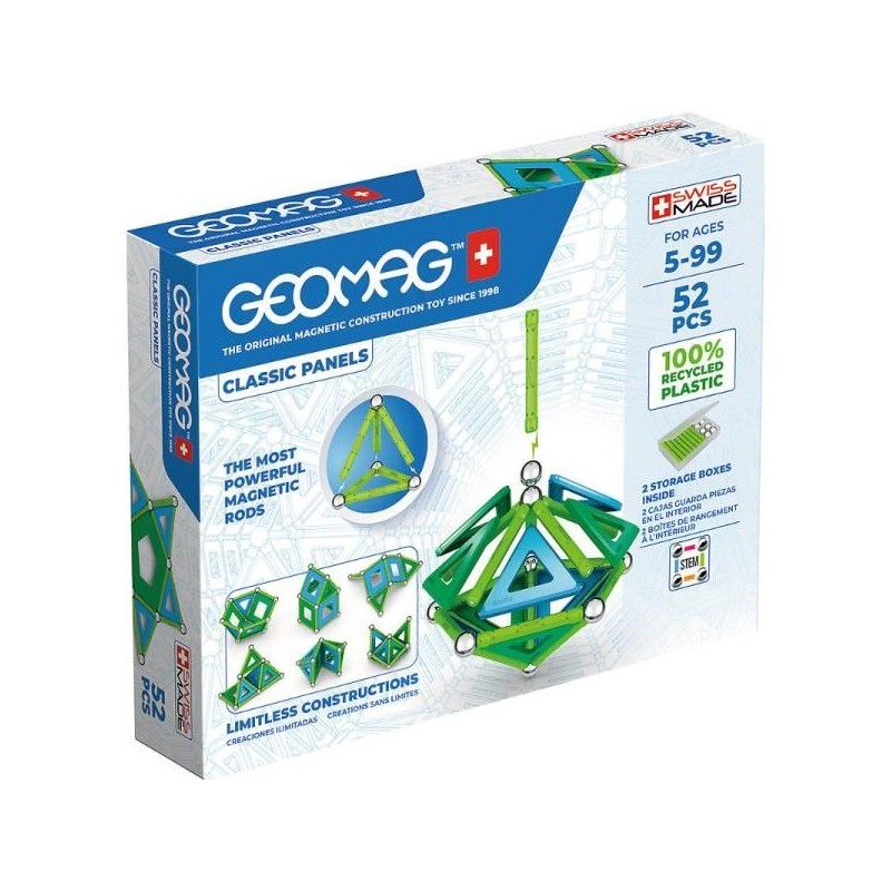 GEOMAG Classic Panels Recycled - klocki magnetyczne 52el. G471