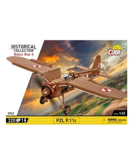 COBI 5742 Historical Collection WWII Samolot myśliwski PZL P.11c 320 klocków