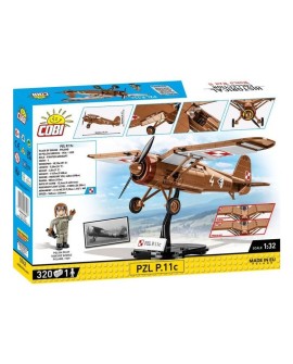 COBI 5742 Historical Collection WWII Samolot myśliwski PZL P.11c 320 klocków