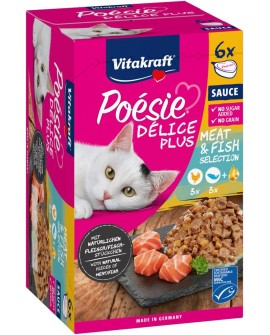 VITAKRAFT Poesie delice PLUS kurczak+łosoś - Przysmak dla kota - 6x85g