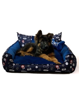 GO GIFT Korona Legowisko dla psa i kota XL - granatowy - 100x80x18 cm