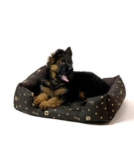 GO GIFT Kostka Legowisko dla psa XL - brązowy - 75x55x15 cm