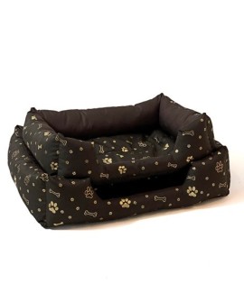 GO GIFT Kostka Legowisko dla psa XL - brązowy - 75x55x15 cm