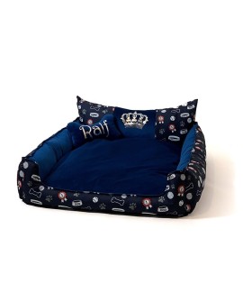 GO GIFT Korona Legowisko dla psa i kota L - granatowy - 90x75x16 cm