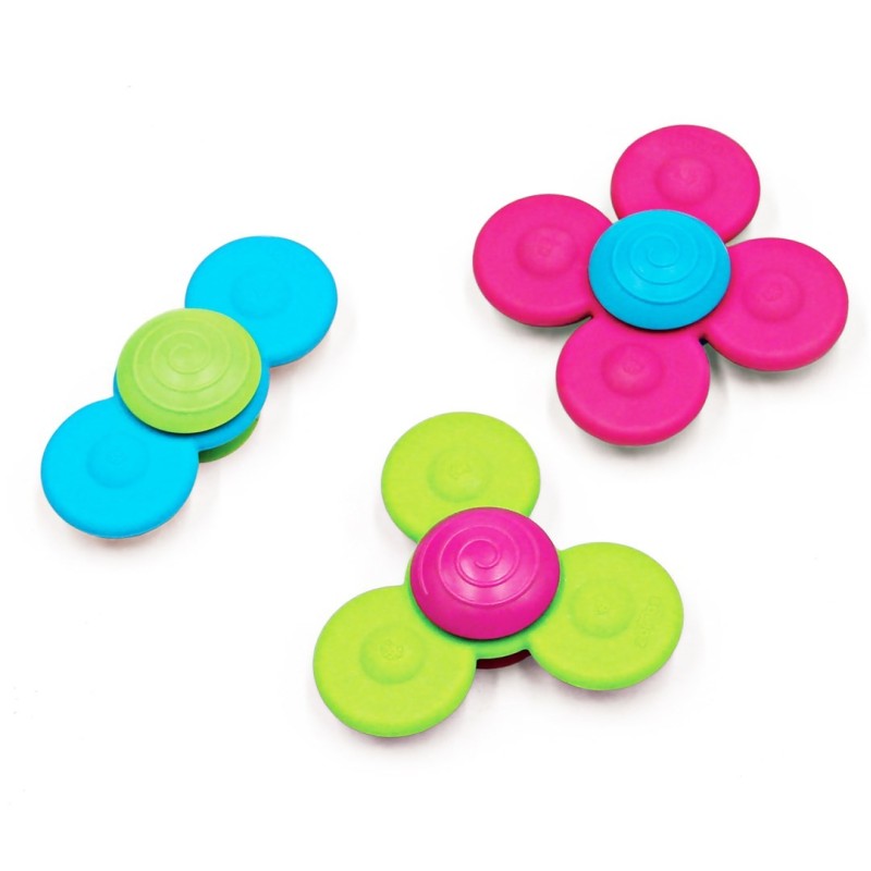 Wirujące Przyssawki Fat Brain Toys Whirly Squigz. Zabawka rozwijająca sprawność ruchową - 3szt.