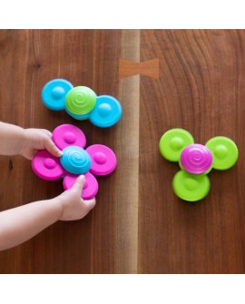 Wirujące Przyssawki Fat Brain Toys Whirly Squigz. Zabawka rozwijająca sprawność ruchową - 3szt.