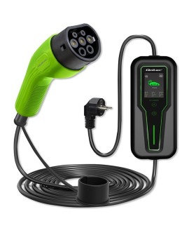 Qoltec Mobilna ładowarka do samochodu elektrycznego EV z regulacją 2w1 Typ2 | 3.5kW | 230V | LCD | Przenośna | Wallbox | 5m