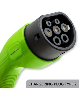 Qoltec 52467 Mobilna ładowarka do samochodu elektrycznego EV z regulacją 2w1 Typ2 | 11kW | 3 Fazy | CEE 5 PIN| LCD |Przenośna |