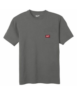 MILWAUKEE T-SHIRT Z KIESZONKĄ Z KRÓTKIM RĘKAWEM - JASNOSZARY WTSSGR-L