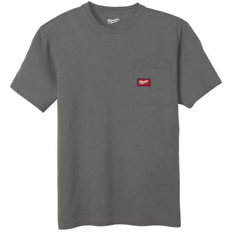 MILWAUKEE T-SHIRT Z KIESZONKĄ Z KRÓTKIM RĘKAWEM - JASNOSZARY WTSSGR-L