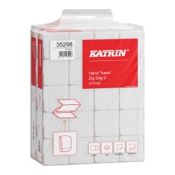 Ręcznik papierowy dwuwarstwowy celuloza+makulatura KATRIN Classic Zig Zag 35298 biały 200 listków 20 szt.