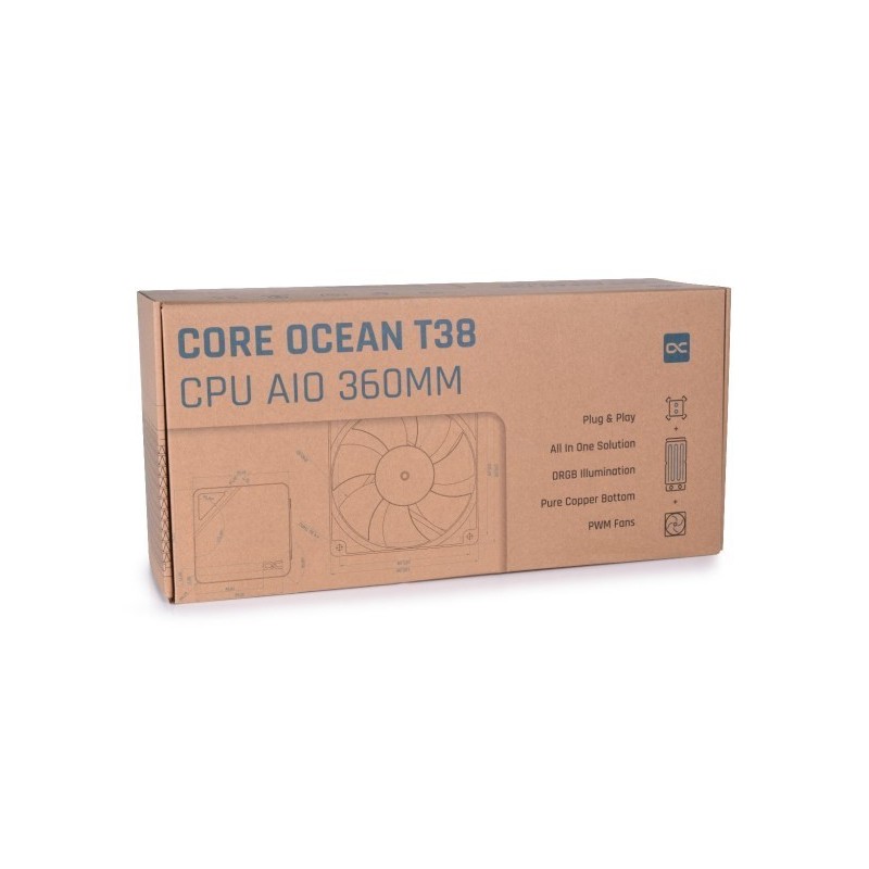 Alphacool T38 Procesor Liquid cooling kit 12 cm Czarny