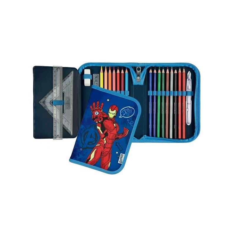 Scooli AVHA0445 piórnik Miękki piórnik Niebieski, Czerwony, Żółty