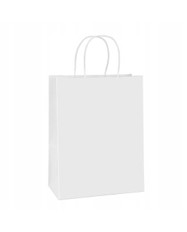 BSTech Torba Papierowa z rączką biała 210x110x270 25 szt 120 gsm
