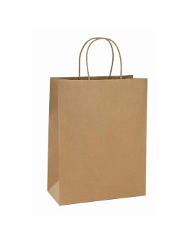 BSTech Torba Papierowa z rączką brązowa 210x110x270 zestaw 25 szt., Grubość : 120 gsm