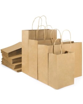 BSTech Torba Papierowa z rączką brązowa 250x120x330 25 szt 120 gsm