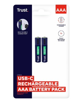 Baterie AAA Trust USB-C RECHARGEABLE BATTERIES 2P