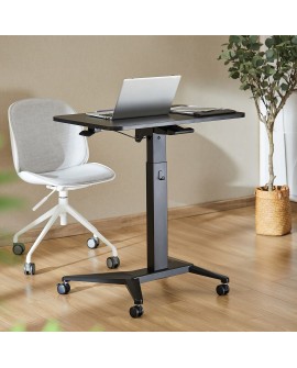 Mobilne biurko stolik na laptop Maclean, czarne, pneumatyczna regulacja wysokości, 80x52cm, 8kg max, 109cm wys, MC-453B