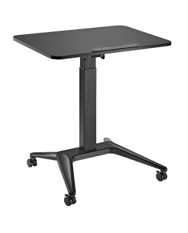 Mobilne biurko stolik na laptop Maclean, czarne, pneumatyczna regulacja wysokości, 80x52cm, 8kg max, 109cm wys, MC-453B