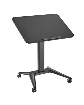 Mobilne biurko stolik na laptop Maclean, czarne, pneumatyczna regulacja wysokości, 80x52cm, 8kg max, 109cm wys, MC-453B