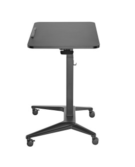 Mobilne biurko stolik na laptop Maclean, czarne, pneumatyczna regulacja wysokości, 80x52cm, 8kg max, 109cm wys, MC-453B