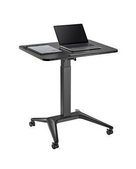 Mobilne biurko stolik na laptop Maclean, czarne, pneumatyczna regulacja wysokości, 80x52cm, 8kg max, 109cm wys, MC-453B