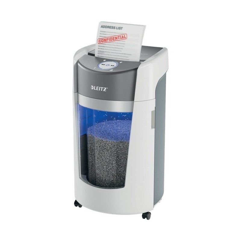 LEITZ Niszczarka IQ OptiMax Office 35 L, P-5, Ścinki 2x15, Automatyczny Start/Stop, Funkcja cofania, Obrotowy pojemnik - 33%