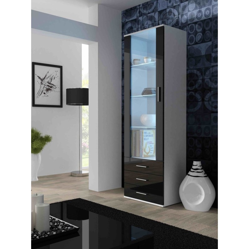 Witryna SOHO S1 biały/ czarny połysk