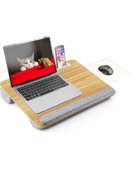 Techly ICA-TBL 102 stojak na laptop Podstawka na notebooka Szary, Drewniany