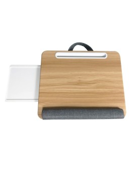 Techly ICA-TBL 102 stojak na laptop Podstawka na notebooka Szary, Drewniany