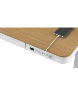 Biurko ACTIVEJET z elektryczną regulacją wysokości 140x70 ET119W-C biały/dąb