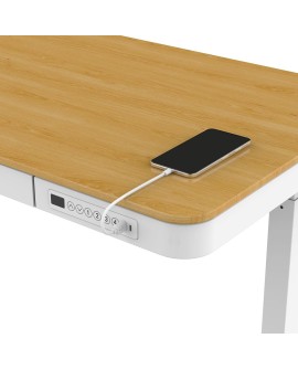 Biurko ACTIVEJET z elektryczną regulacją wysokości 140x70 ET119W-C biały/dąb
