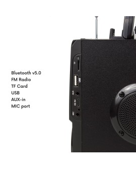 Głośnik przenośny bluetooth Audiocore, radio FM, wejście kart SD/MMC, AUX, USB, pilot, AC730
