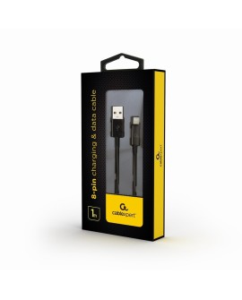 Kabel GEMBIRD CC-USB2-AMLM-1M (USB 2.0 M - Lightning M 1m kolor czarny)
