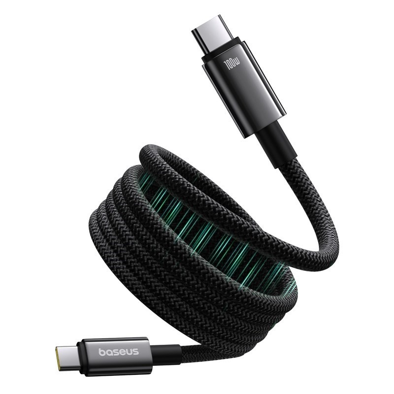 Kabel Baseus Tungsten magnetyczny USB C-USB C 100W 1m (czarny)