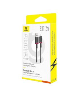 Kabel Baseus Dura 2.4A 2m (czerwono-czarny)