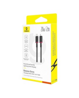 Kabel Baseus Dura Typ C 20W 2m (czerwono-czarny)