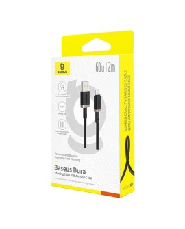 Kabel Baseus Dura USB-Typ C 60W 2m (czarno-złoty)