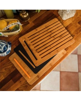 Fiskars 1057550 deska do krojenia Prostokątny Bambusowy, Plastik Bambusowy, Czarny