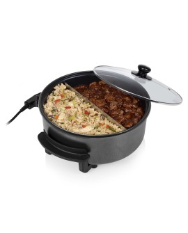 Tristar | Wielofunkcyjna patelnia grillowa XL | PZ-9135 | Średnica 30 cm | Grill | 1500 W | Pokrywka w zestawie | Uchwyt stały |