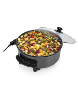 Tristar | Wielofunkcyjna patelnia grillowa XL | PZ-9135 | Średnica 30 cm | Grill | 1500 W | Pokrywka w zestawie | Uchwyt stały |
