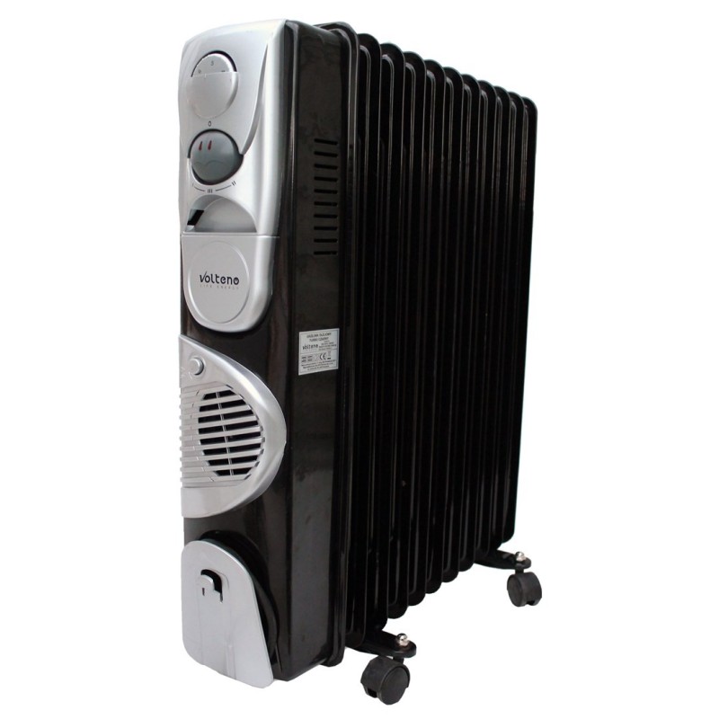 VOLTENO GRZEJNIK OLEJOWY 11-ŻEBEREK TURBO+TIMER CZARNY 2500W+400W