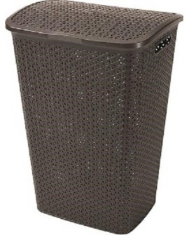 Curver 216581 kosz na pranie 55 L Kwadrat Rotang Brązowy