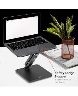 MACLEAN PODSTAWKA BIURKOWA NA MONITOR LUB LAPTOP, SPRĘŻYNA GAZOWA, DO PRACY STOJĄCO SIEDZĄCEJ, CZARNA MC-493