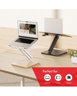 MACLEAN PODSTAWKA BIURKOWA NA MONITOR LUB LAPTOP, SPRĘŻYNA GAZOWA, DO PRACY STOJĄCO SIEDZĄCEJ, CZARNA MC-493