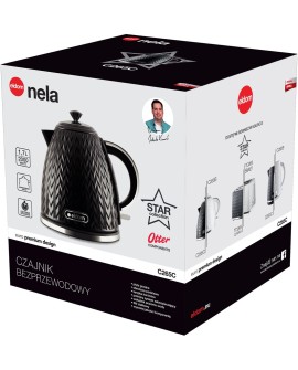 ELDOM CZAJNIK NELA,POJ.1,7 L,MOC 2000 W,CZARNY C26