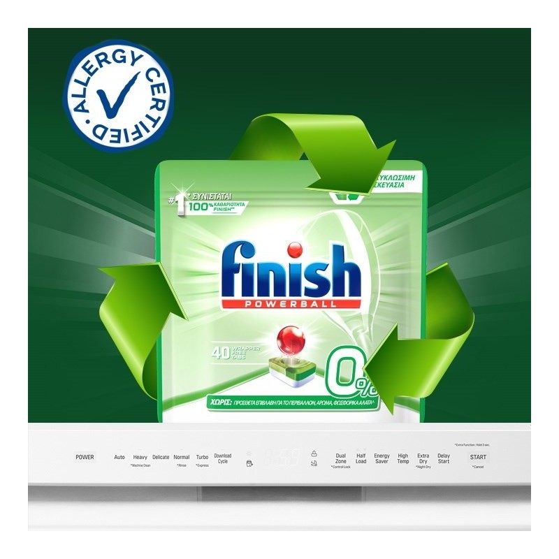 FINISH Tabletki do Zmywarki All-in-1 0% 40szt