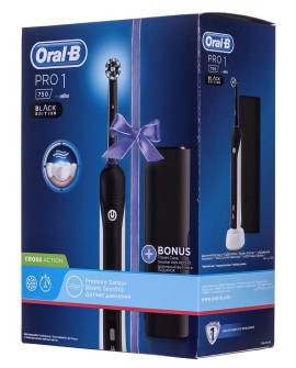 Szczoteczka do zębów Braun Cross Action PRO 750 Black (elektryczna kolor czarny)