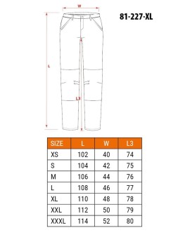 NEO tools 81-227-XL spodnie ochronne